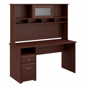 Bush Furniture - Cabot 60W Computer Desk with Hutch and Drawers in Harvest Cherry - CAB042HVC