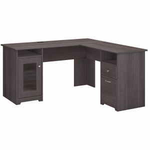 Bush Furniture - Cabot 60W L Shaped Computer Desk in Heather Gray - WC31730K