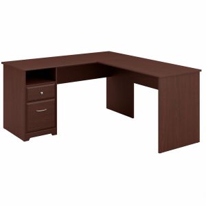 Bush Furniture - Cabot 60W L Shaped Computer Desk with Drawers in Harvest Cherry - CAB044HVC