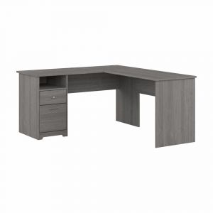 Bush Furniture - Cabot 60W L Shaped Computer Desk with Drawers in Modern Gray - CAB044MG