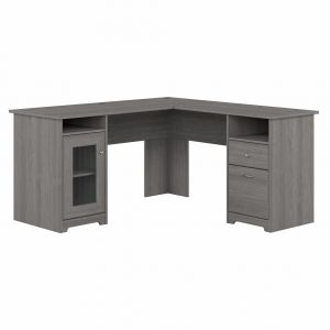 Bush Furniture Cabot 60W L Shaped Computer Desk with Storage in Modern Gray - WC31330K
