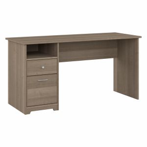 Bush Furniture - Cabot 60W Single Pedestal Desk in Ash Gray - WC31260