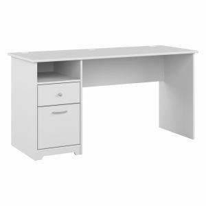 Bush Furniture - Cabot 60W Single Pedestal Desk in White - WC31960