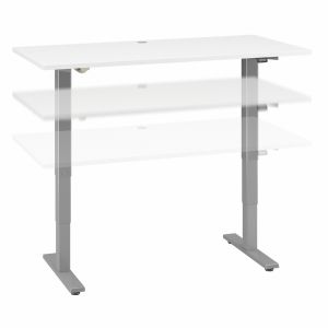Bush Furniture - Cabot 60W x 30D Electric Height Adjustable Standing Desk in White - WC31912K