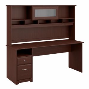 Bush Furniture - Cabot 72W Computer Desk with Hutch and Drawers in Harvest Cherry - CAB049HVC