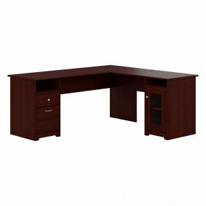 Bush Furniture - Cabot 72W L Shaped Computer Desk with Storage in Harvest Cherry - CAB072HVC
