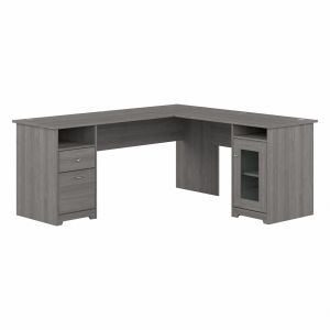 Bush Furniture - Cabot 72W L Shaped Computer Desk with Storage in Modern Gray - CAB072MG