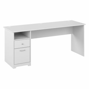 Bush Furniture - Cabot 72W Single Pedestal Desk in White - WC31972