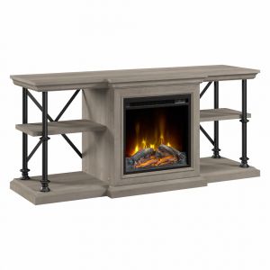 Bush Furniture - Coliseum 60W Electric Fireplace TV Stand in Driftwood Gray - CSM001DG