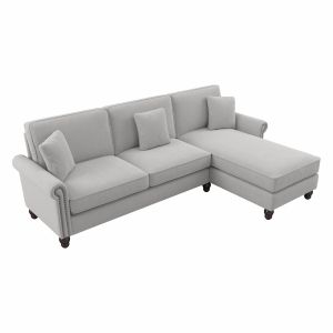 Bush Furniture - Coventry 102W Reversible Chaise Sectional in Light Gray Microsuede Fabric - CVY102BLGM-03K