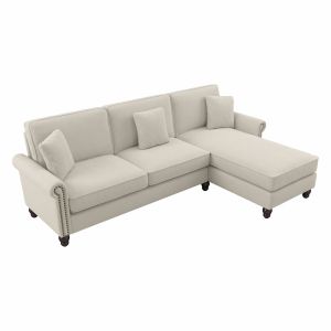 Bush Furniture - Coventry 102W Sectional Couch with Reversible Chaise Lounge in Cream Herringbone - CVY102BCRH-03K