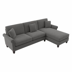 Bush Furniture - Coventry 102W Sectional Couch with Reversible Chaise Lounge in French Gray Herringbone - CVY102BFGH-03K