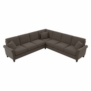 Bush Furniture - Coventry 111W L Sectional in Chocolate Brown Microsuede Fabric - CVY110BCBM-03K