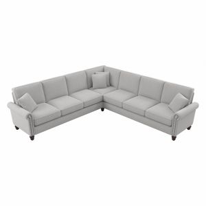 Bush Furniture - Coventry 111W L Sectional in Light Gray Microsuede Fabric - CVY110BLGM-03K