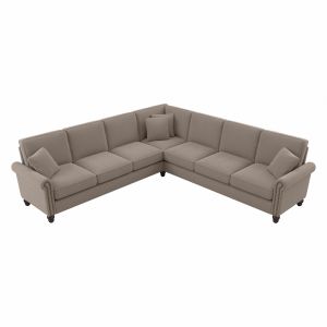 Bush Furniture - Coventry 111W L Sectional in Tan Microsuede Fabric - CVY110BTNM-03K