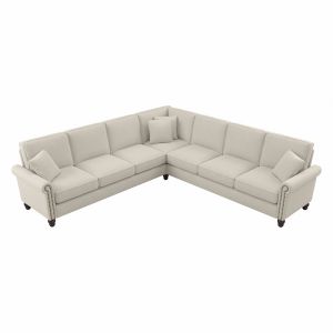 Bush Furniture - Coventry 111W L Shaped Sectional Couch in Cream Herringbone - CVY110BCRH-03K