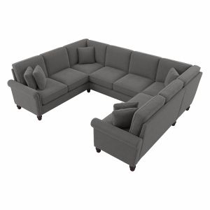 Bush Furniture - Coventry 113W U Shaped Sectional Couch in French Gray Herringbone - CVY112BFGH-03K