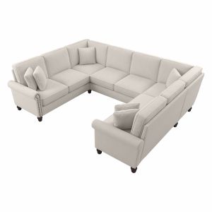 Bush Furniture - Coventry 113W U Shaped Symmetrical Sectional in Light Beige Microsuede Fabric - CVY112BLBM-03K