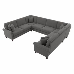 Bush Furniture - Coventry 125W U Shaped Sectional Couch in French Gray Herringbone - CVY123BFGH-03K