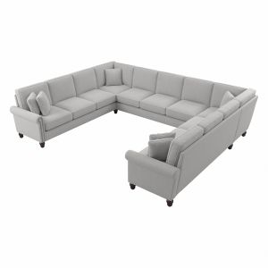 Bush Furniture - Coventry 137W U Shaped Symmetrical Sectional in Light Gray Microsuede Fabric - CVY135BLGM-03K