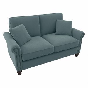 Bush Furniture - Coventry 61W Loveseat in Turkish Blue Herringbone - CVJ61BTBH-03K