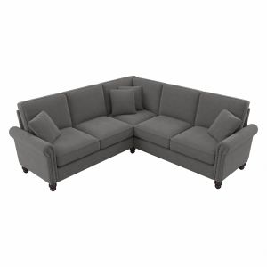 Bush Furniture - Coventry 87W L Shaped Sectional Couch in French Gray Herringbone - CVY86BFGH-03K