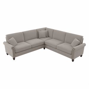 Bush Furniture - Coventry 99W L Shaped Sectional Couch in Beige Herringbone - CVY98BBGH-03K