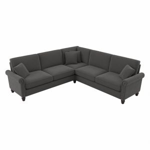 Bush Furniture - Coventry 99W L Shaped Sectional Couch in Charcoal Gray Herringbone - CVY98BCGH-03K