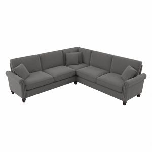 Bush Furniture - Coventry 99W L Shaped Sectional Couch in French Gray Herringbone - CVY98BFGH-03K