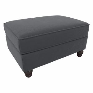 Bush Furniture - Coventry Bun Foot Storage Ottoman in Dark Gray Microsuede Fabric - CVO34BDGM-Z