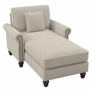 Bush Furniture - Coventry Chaise Lounge with Arms in Cream Herringbone - CVM41BCRH-03K