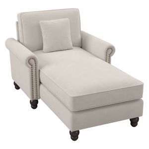 Bush Furniture - Coventry Chaise w Arms in Light Beige Microsuede Fabric - CVM41BLBM-03K