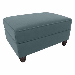 Bush Furniture - Coventry Storage Ottoman in Turkish Blue Herringbone - CVO34BTBH-Z