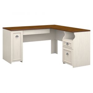Bush Furniture - Fairview L Shaped Desk in Antique White - WC53230-03K