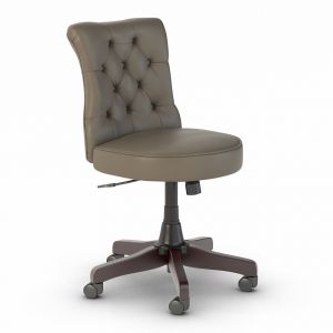 Bush Furniture - Fairview Mid Back Tufted Office Chair in Washed Gray Leather - FV018WG