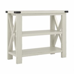 Bush Furniture - Haris 36W Narrow Console Table with Shelves in Lakewood White - HST136LWSU