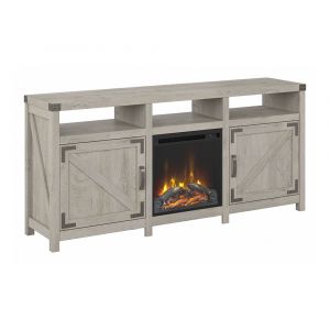 Bush Furniture - Cottage Grove 65W Electric Fireplace TV Stand for 70 Inch TV in Cottage White - CGR019CWH