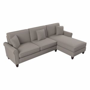 Bush Furniture - Hudson 102W Sectional Couch with Reversible Chaise Lounge in Beige Herringbone - HDY102BBGH-03K