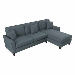 Bush Furniture - Hudson 102W Sectional Couch with Reversible Chaise Lounge in Turkish Blue Herringbone - HDY102BTBH-03K