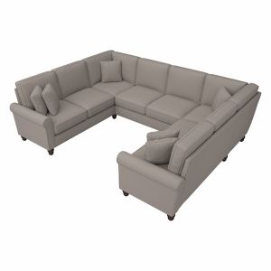 Bush Furniture - Hudson 113W U Shaped Sectional Couch in Beige Herringbone - HDY112BBGH-03K