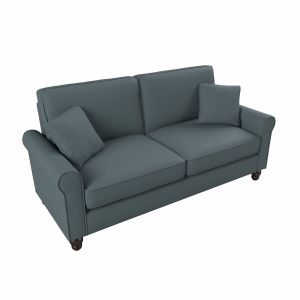Bush Furniture - Hudson 73W Sofa in Turkish Blue Herringbone - HDJ73BTBH-03K