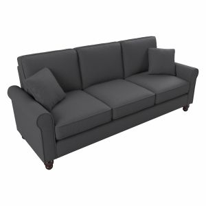Bush Furniture - Hudson 85W Sofa in Charcoal Gray Herringbone - HDJ85BCGH-03K
