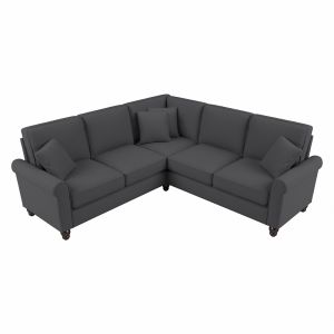 Bush Furniture - Hudson 87W L Shaped Sectional Couch in Charcoal Gray Herringbone - HDY86BCGH-03K