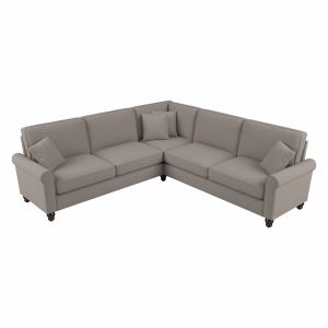 Bush Furniture - Hudson 99W L Shaped Sectional Couch in Beige Herringbone - HDY98BBGH-03K