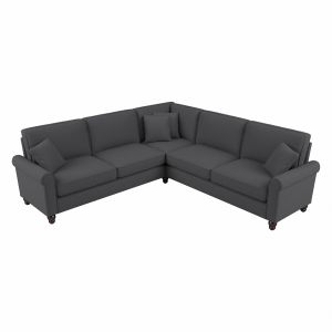 Bush Furniture - Hudson 99W L Shaped Sectional Couch in Charcoal Gray Herringbone - HDY98BCGH-03K
