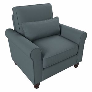 Bush Furniture - Hudson Accent Chair with Arms in Turkish Blue Herringbone - HDK36BTBH-03