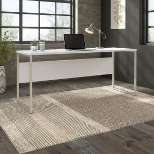 Bush Furniture - Hybrid 72W x 24D Computer Table Desk with Metal Legs in White - HYD272WH