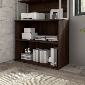 Bush Furniture - Hybrid Small 2 Shelf Bookcase in Black Walnut - HY3036BW-Z