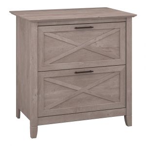 Bush Furniture - Key West 2 Drawer Lateral File Cabinet in Washed Gray - KWF130WG-03