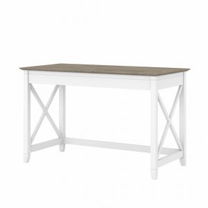 Bush Furniture - Key West 48W Writing Desk in Pure White and Shiplap Gray - KWD148G2W-03